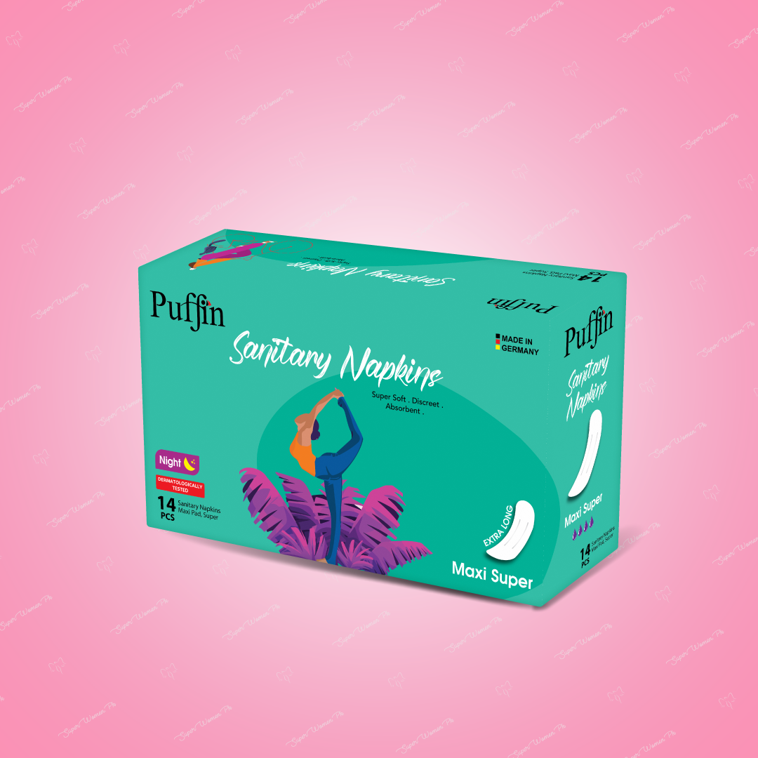 Puffin MAXI SUPER Sanitary Pads 14 Pcs Superwomen Pakistan Empowering the women of Pakistan