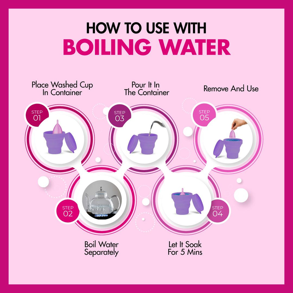 Menstrual Cup With Foldable Steriliser Container